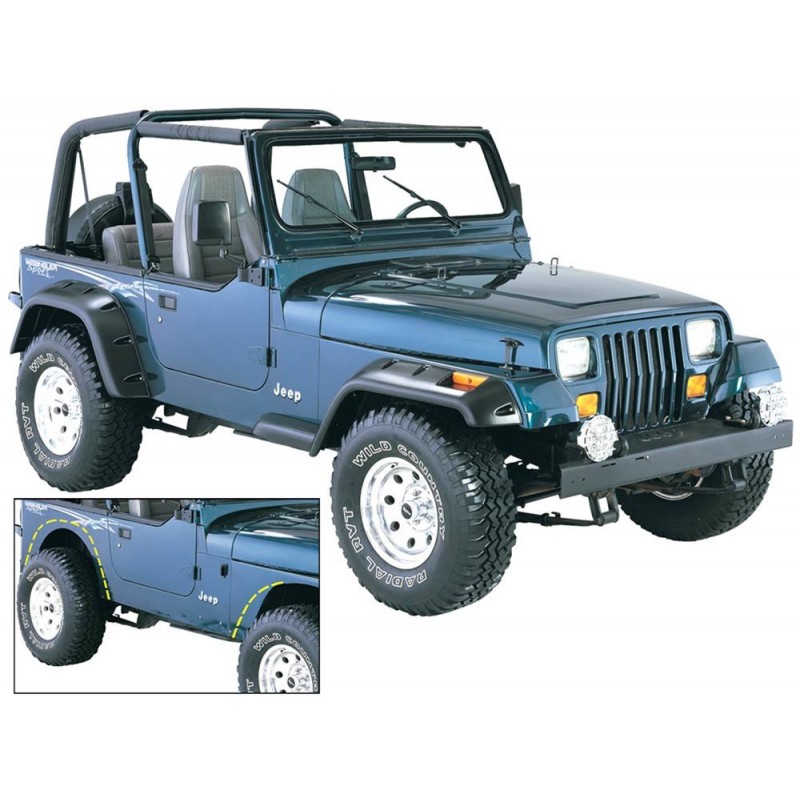 Extensions d'ailes Dura-Flex Bushwacker +15,5 cm pour Jeep Wrangler YJ Extensions d'ailes Dura-Flex Bushwacker +15,5 cm pour Jeep Wrangler YJ