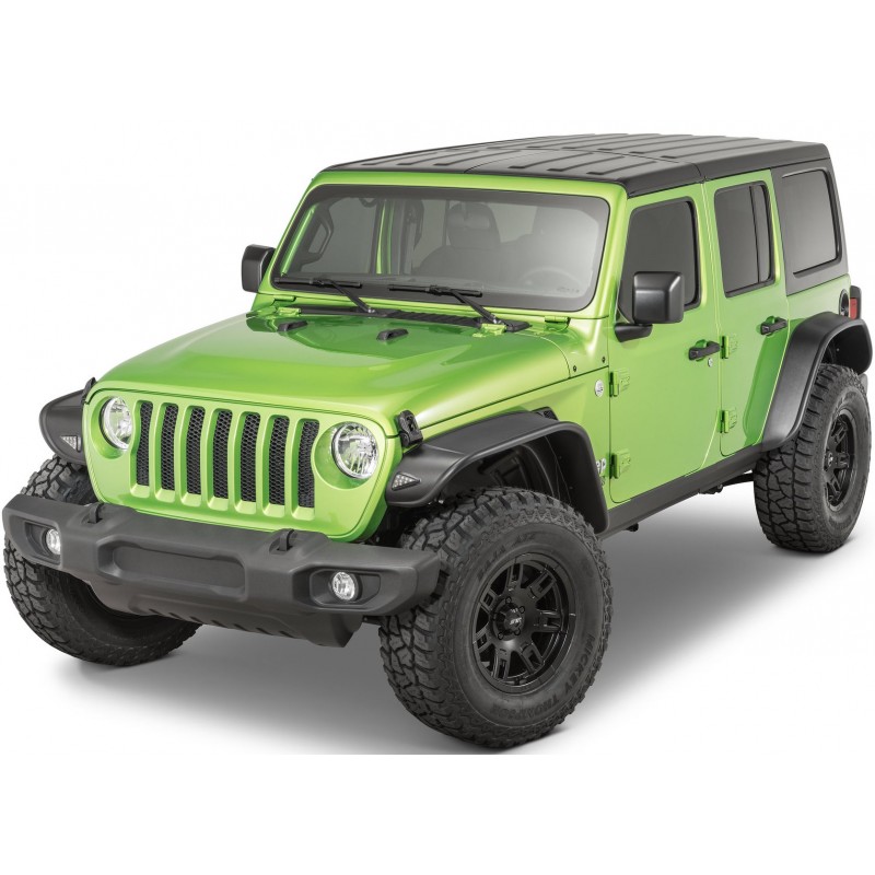 Extensions d'ailes Plates Bushwacker Jeep Wrangler JL 2 et 4 portes 2018-2021 Extensions d'ailes Plates Bushwacker Jeep Wrangler JL 2 et 4 portes 2018-2021