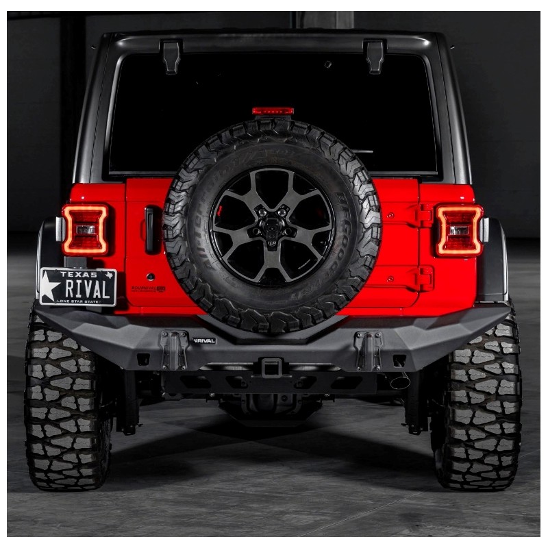 Pare-chocs arrière aluminium Rival pour Jeep Wrangler JL 2018-2024 Pare-chocs arrière aluminium Rival pour Jeep Wrangler JL 2018-2024