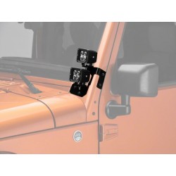 Supports + 4 phares additionnels Leds Rugged Ridge pour Jeep Wrangler JK de 2007 à 2017