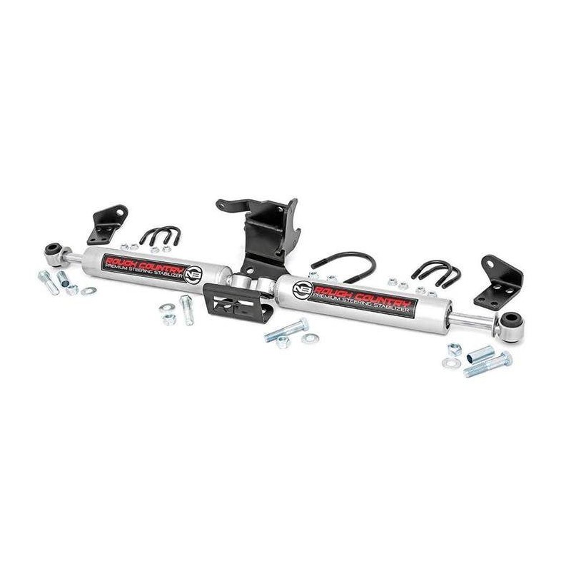Amortisseur de direction double Rough Country Jeep Wrangler JL/JT de 2018 à 2023 Amortisseur de direction double Rough Country Jeep Wrangler JL/JT de 2018 à 2023