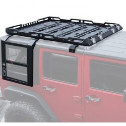 Galerie de toit avec échelle OFD pour Jeep Wrangler JK 4 portes 2007-2017