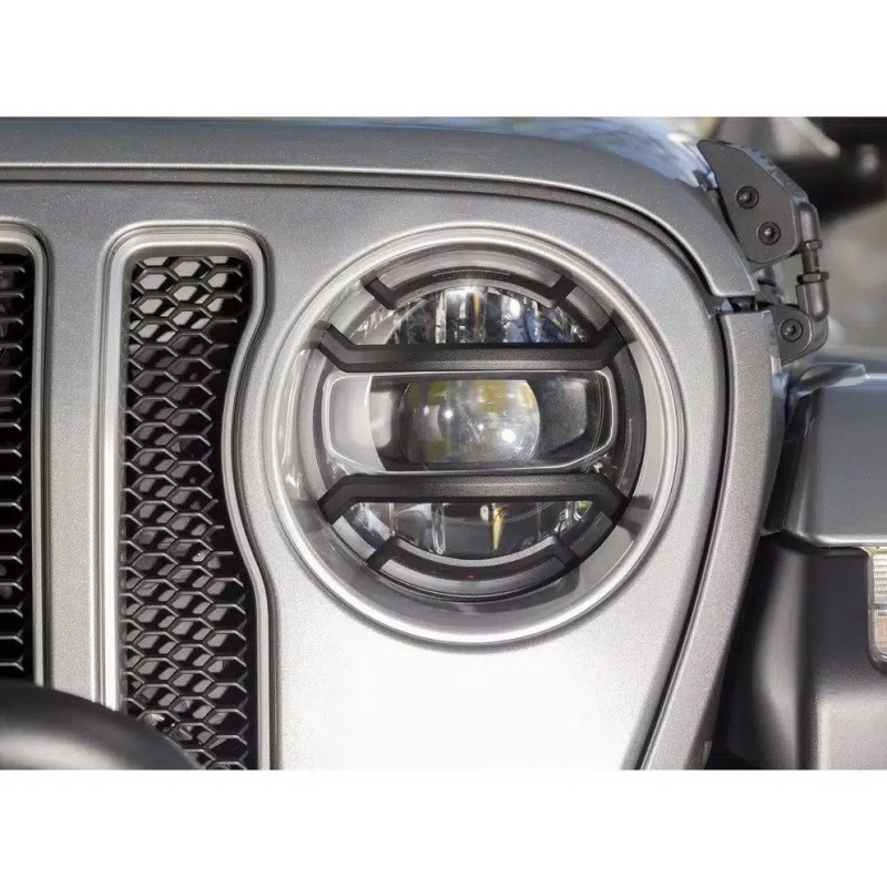 Grilles feux avant aluminium Rugged Ridge pour Jeep Wrangler JL et Gladiator 2018-2022 Grilles feux avant aluminium Rugged Ridge pour Jeep Wrangler JL et Gladiator 2018-2022