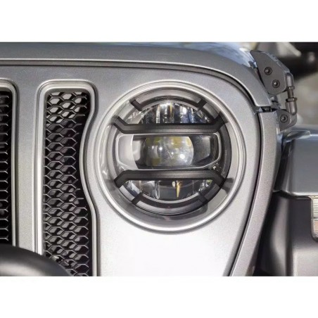 Grilles feux avant aluminium Rugged Ridge pour Jeep Wrangler JL et Gladiator 2018-2022