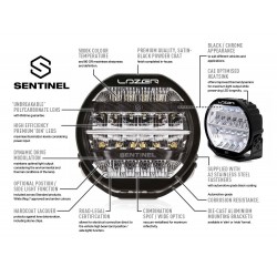 Phare Led Sentinel 9" Lazer Lamps Noir avec feux de position