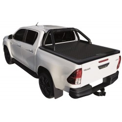 Couvre benne aluminium + Roll Bar Upstone Noir Toyota Hilux Double-Cabine 2016-2022