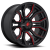 Jante Fuel Off-Road Rage D712 Gloss Black with accent Candy Red