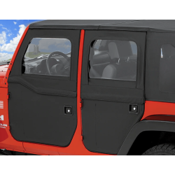 Portes toiles arrière complètes Bestop Black Diamond Jeep Wrangler JK Unlimited