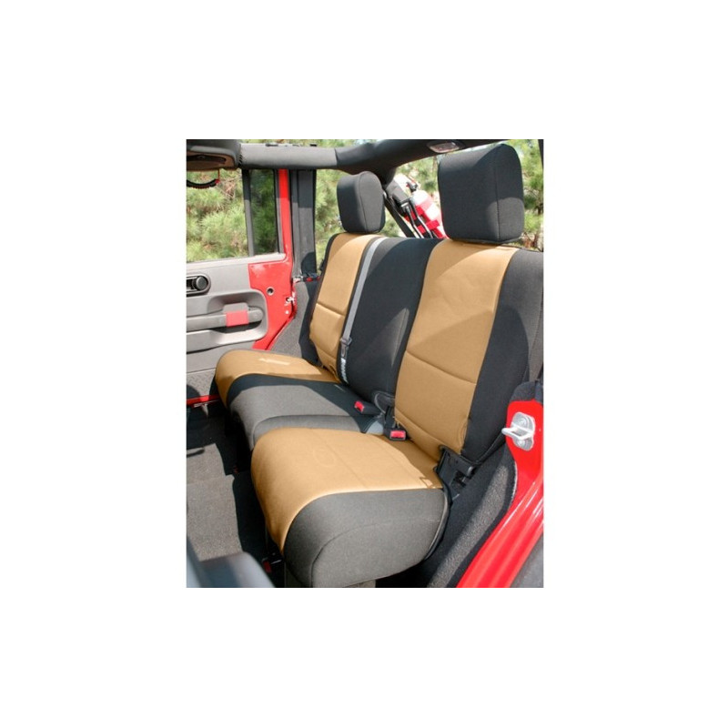 Housses sièges arrière Rugged Ridge Noir et Tan Jeep Wrangler JK Housses sièges arrière Rugged Ridge Noir et Tan Jeep Wrangler JK
