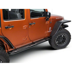 Marchepieds tubulaires acier Rugged Ridge Noir Jeep Wrangler JK 4 portes