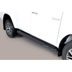 Marchepieds plats Noir Toyota Hilux 2016-2020