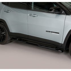 Marchepieds acier ovales Noirs Jeep Compass Hybride à partir de 2022