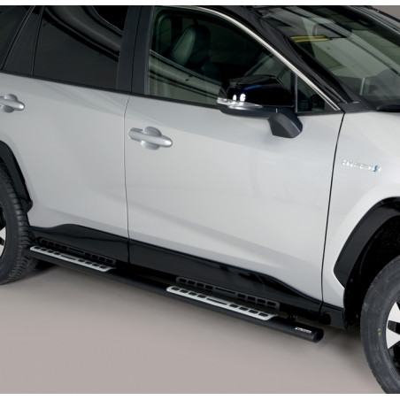 Marchepieds ovalisés Design Noir Toyota Rav4 Hybride 2019-2023