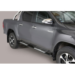 Marchepieds acier Ovales Design Noir Toyota Hilux à partir de 2016