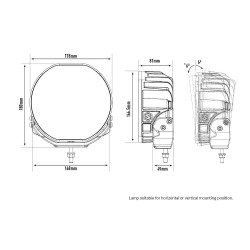Phare LED Sentinel 7" Elite Lazer Noir avec feux de position