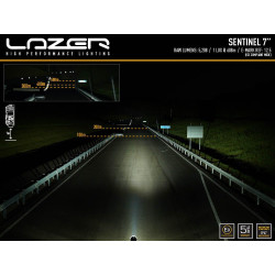Phare LED Sentinel 7" Elite Lazer Noir avec feux de position