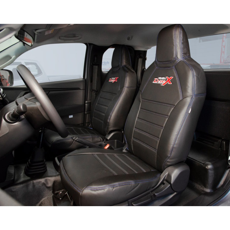Housses sièges surpiquage bleu Isuzu D-Max N60 Housses sièges surpiquage bleu Isuzu D-Max N60