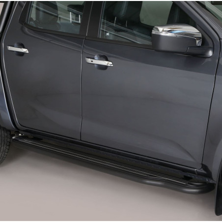 Marchepieds plats Noir Isuzu D-Max Double-Cabine 2020-2025