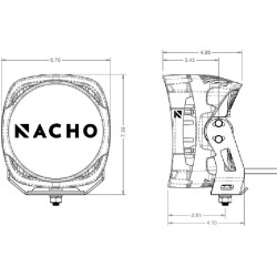 Phare Nacho Grande SAE J581 ARB 80 Watts