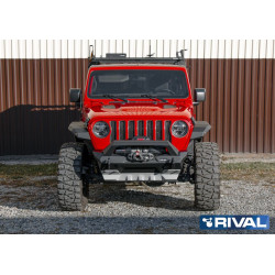 Pare-chocs avant aluminium Rival Stubby pour Jeep Wrangler JK et JL de 2007 à 2025
