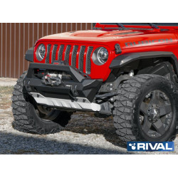Pare-chocs avant aluminium Rival Stubby pour Jeep Wrangler JK et JL de 2007 à 2025