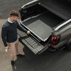 Plateau coulissant aluminium revêtement Rhino Deck Pro//Top Isuzu D-Max 2021-2025