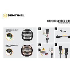 Phare LED Sentinel 9" Lazer Lamps Blanc avec feux de position